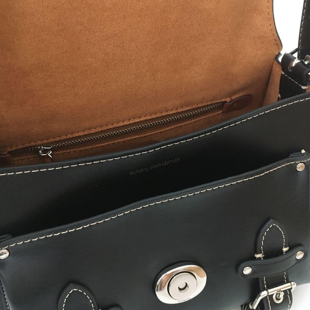 Coach CT721 Leather Soft Tabby Shoulder Bag Crossbody – Black