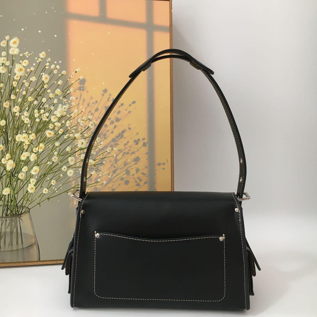 Coach CT721 Leather Soft Tabby Shoulder Bag Crossbody – Black