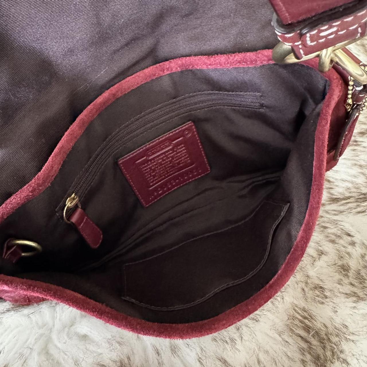 Rare Vintage Y2K Coach Burgundy Suede Soho Baguette Bag