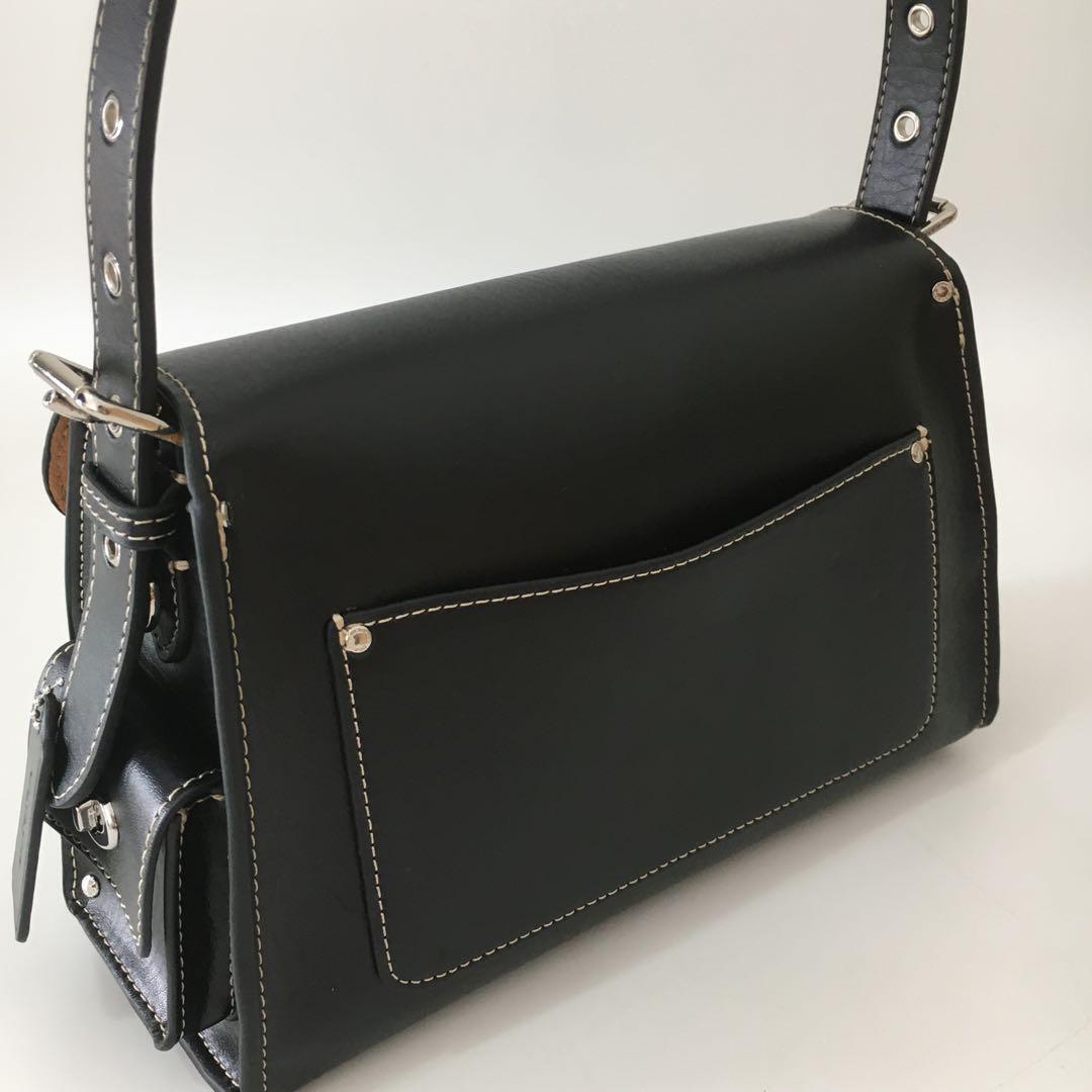 Coach CT721 Leather Soft Tabby Shoulder Bag Crossbody – Black